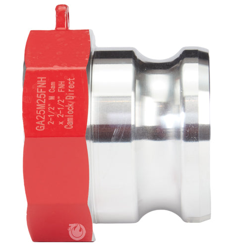 Aluminum 2 1/2" Male Camlock x 2 1/2" Female NH Fire Hose