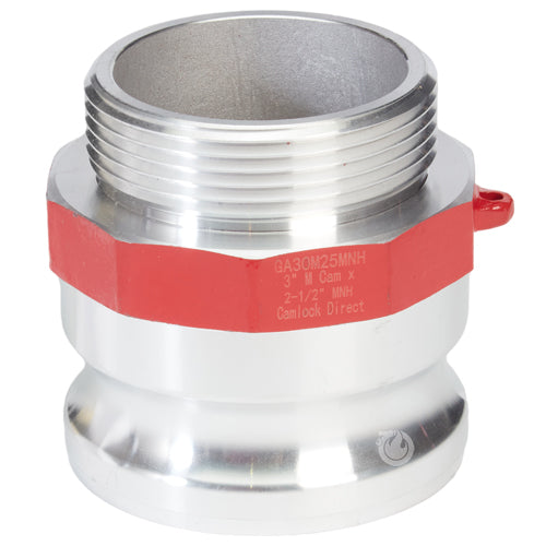 Aluminum 3" Male Camlock x 2 1/2" Male NH Fire Hose