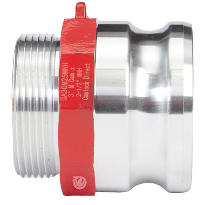 Aluminum 3" Male Camlock x 2 1/2" Male NH Fire Hose
