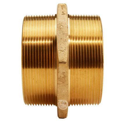 Brass 4" NPT to 4" NPT Double Male (Hex)