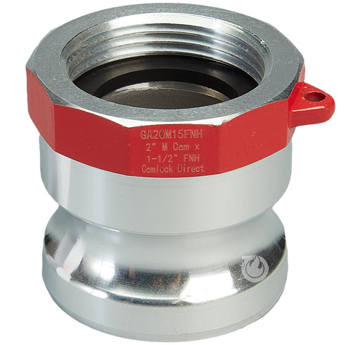 Aluminum 2" Male Camlock x 1 1/2" Female NH Fire Hose