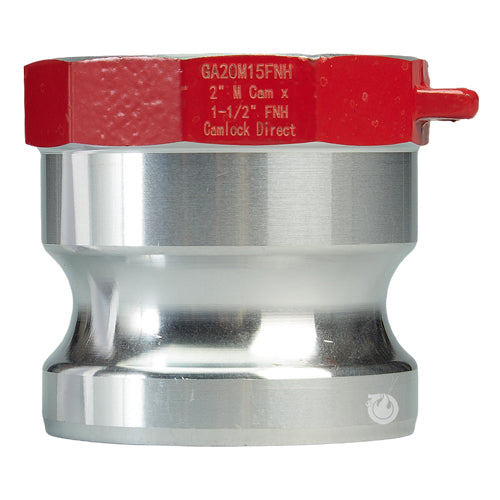 Aluminum 2" Male Camlock x 1 1/2" Female NH Fire Hose