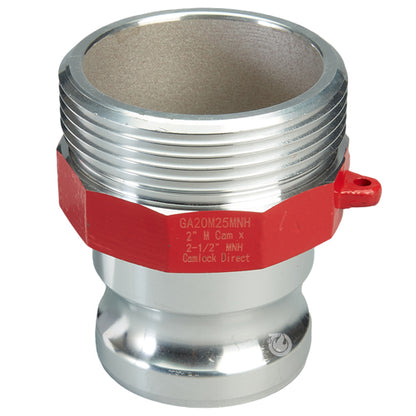 Aluminum 2" Male Camlock x 2 1/2" Male NH Fire Hose