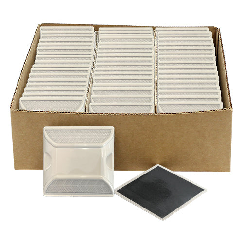 Peel-N-Stick White Reflective Road Marker (50 Pack)