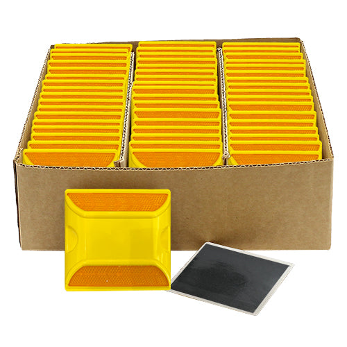 Peel-N-Stick Yellow Reflective Road Marker (50 Pack)