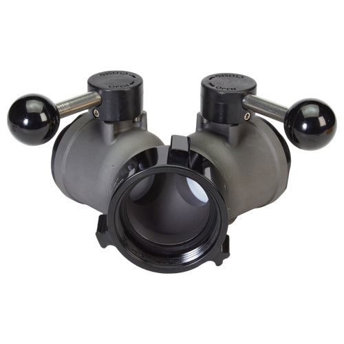 Aluminum 2 1/2" NH Inlet X (2) 1 1/2" NPSH Outlet