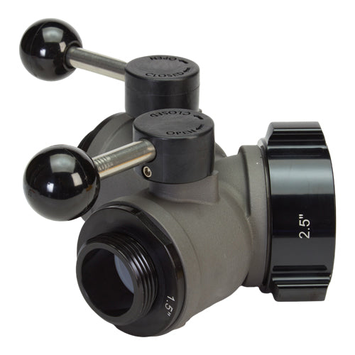 Aluminum 2 1/2" NH Inlet X (2) 1 1/2" NPSH Outlet