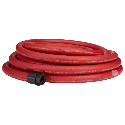 1" x 50' Non-Collapsible Rubber Hose (1" NPSH Threads)