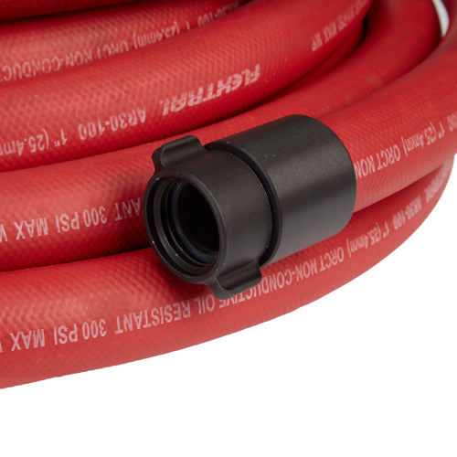 1" x 100' Non-Collapsible Rubber Hose (1" NH Threads)