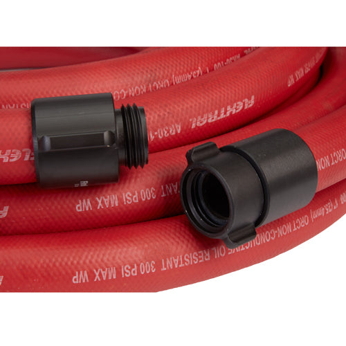 1" x 100' Non-Collapsible Rubber Hose (1" NH Threads)