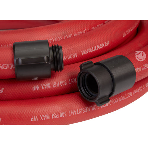 1" x 100' Non-Collapsible Rubber Hose (1" NPSH Threads)