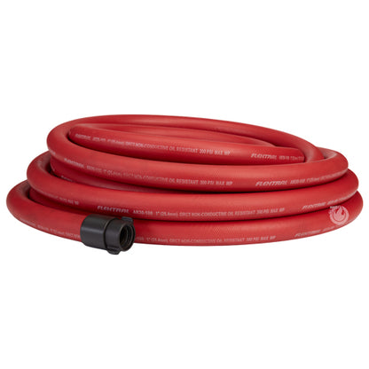 1" x 100' Non-Collapsible Rubber Hose (1" NPSH Threads)