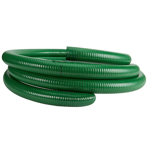 Green 3" x 15' Uncoupled Suction Hose