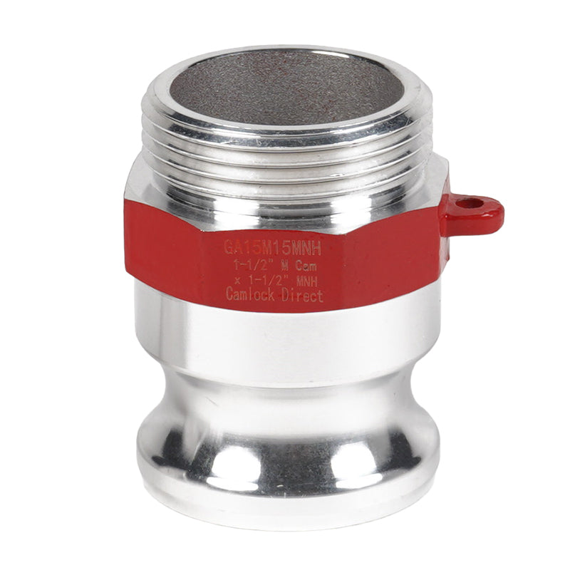 Aluminum 1 1/2" Male Camlock x 1 1/2" Male NH Fire Hose