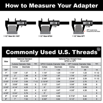 Aluminum 2 1/2" Female NH to 2" Male NPT