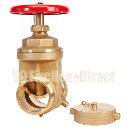 Brass Forged Gate Valve 2 1/2" Female NH x 2 1/2" Male NH