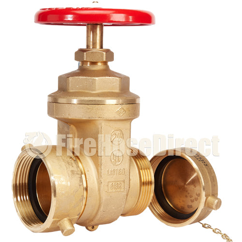 Brass Forged Gate Valve 2 1/2" Female NH x 2 1/2" Male NH