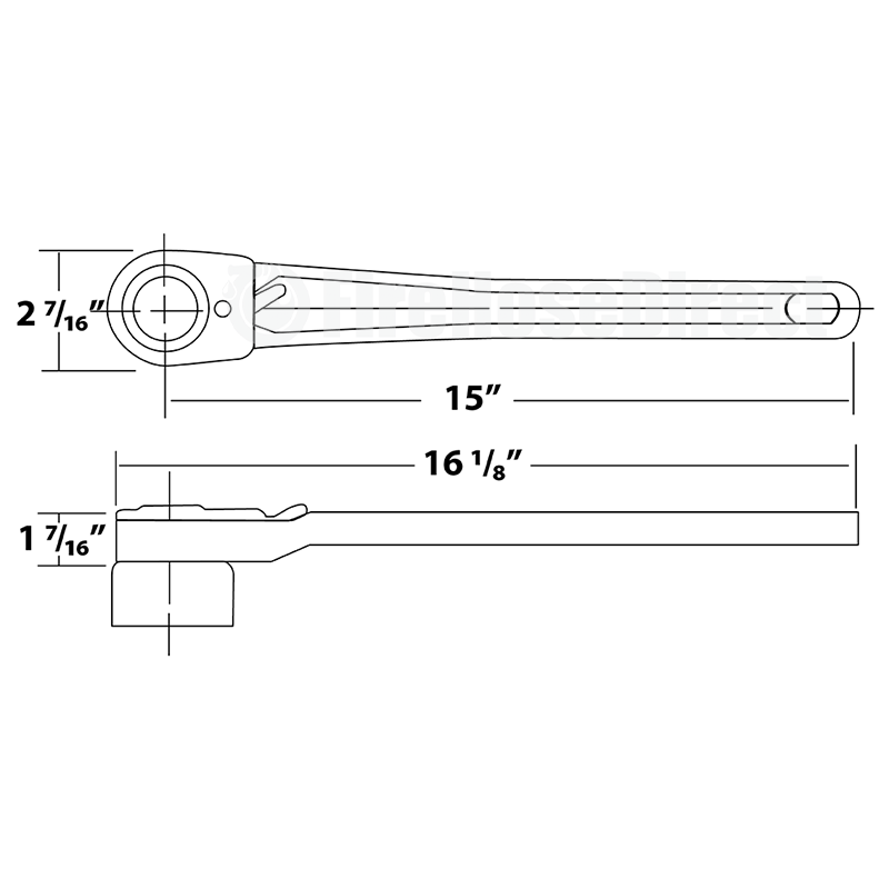 Heavy Duty Ratcheting Fire Hydrant Wrench (15 Inch)