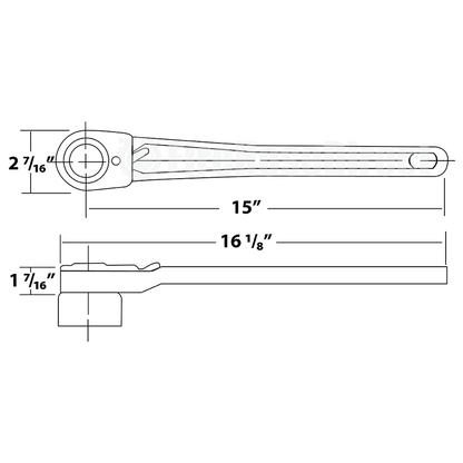 Heavy Duty Ratcheting Fire Hydrant Wrench (15 Inch)