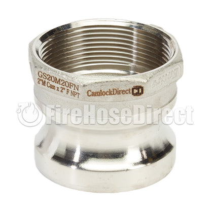 Stainless Steel 2" Male Camlock x 2" Female NPT