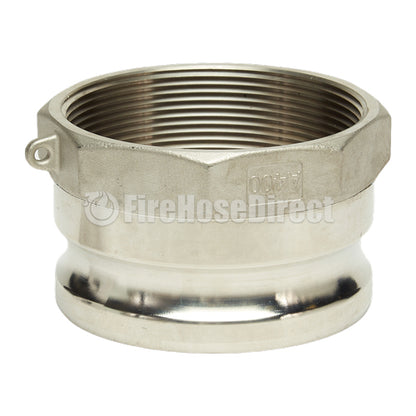 Stainless Steel 4" Male Camlock x 4" Female NPT