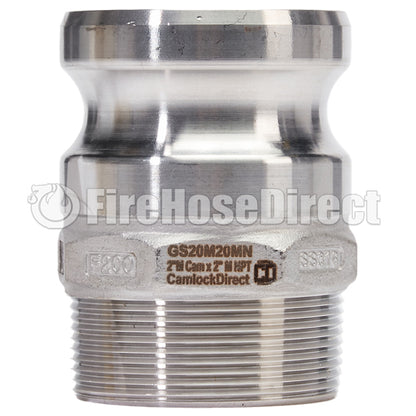 Stainless Steel 2" Camlock Male x 2" NPT Male