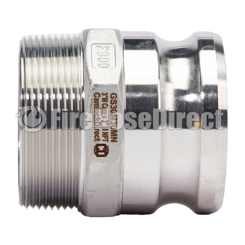 Stainless Steel 3" Camlock Male x 3" NPT Male