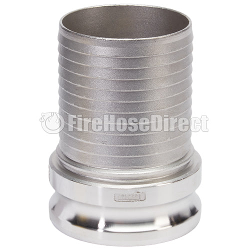 Stainless Steel 4" Camlock Male to Hose Shank