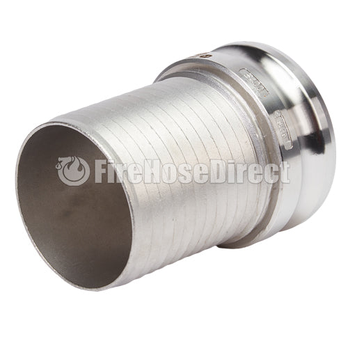 Stainless Steel 4" Camlock Male to Hose Shank