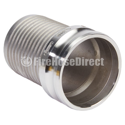 Stainless Steel 4" Camlock Male to Hose Shank