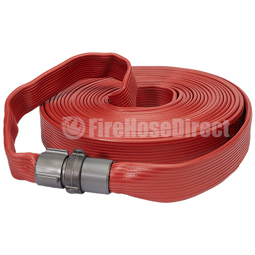 Red 1 1/2" x 50' Rubber Hose (Alum NH Couplings)