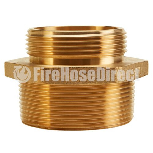 Brass 3" NPT to 2 1/2" NH Double Male (Hex)