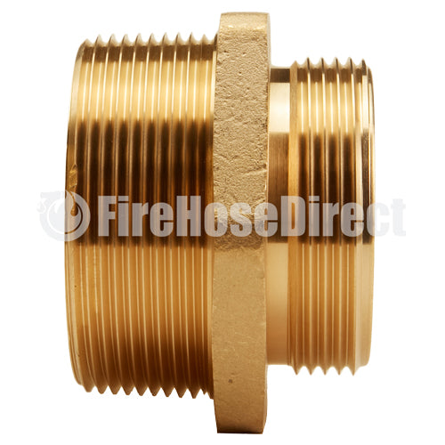 Brass 3" NPT to 2 1/2" NH Double Male (Hex)