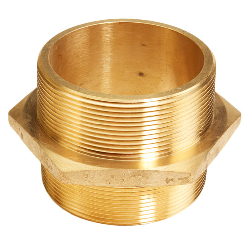 Brass 4" NPT to 4" NPT Double Male (Hex)