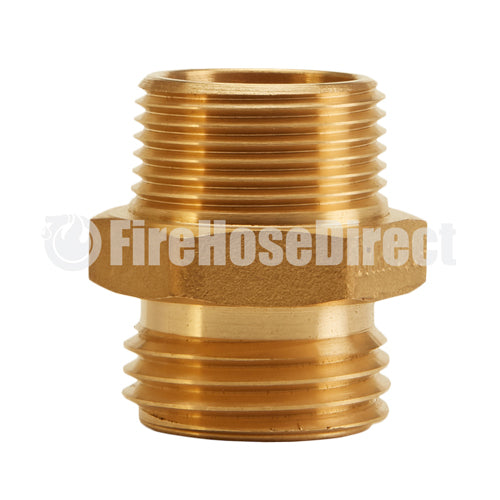 Brass 1" NH to 1" NPT Double Male (Hex)