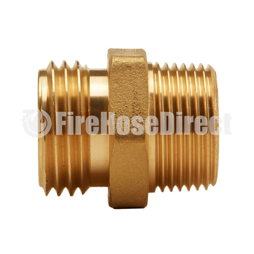 Brass 1" NH to 1" NPT Double Male (Hex)