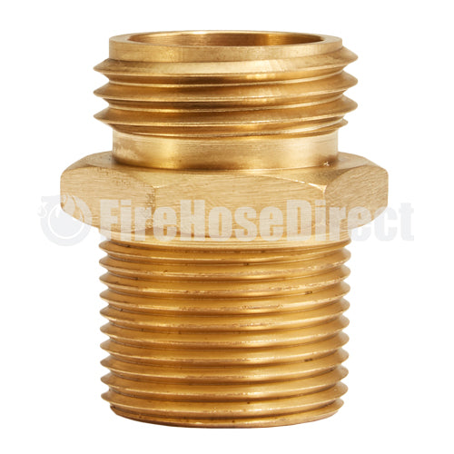 Brass 1" NH to 1" NPT Double Male (Hex) - USA