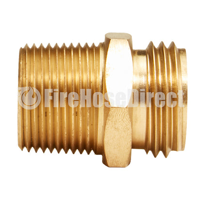 Brass 1" NH to 1" NPT Double Male (Hex) - USA