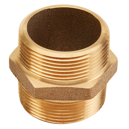 Brass 1 1/2" NPT to 1 1/2" NPT Double Male (Hex)