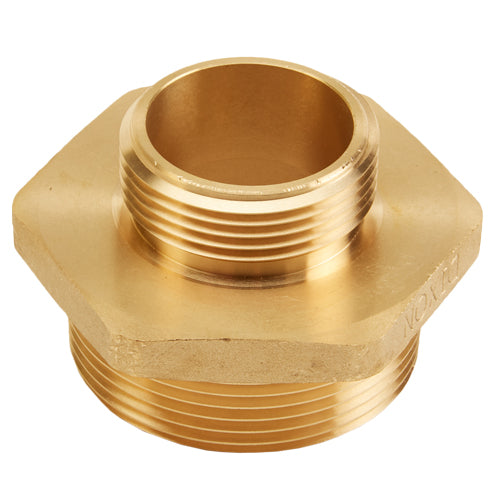 Brass 2 1/2" NPT to 1 1/2" NH Double Male (Hex)