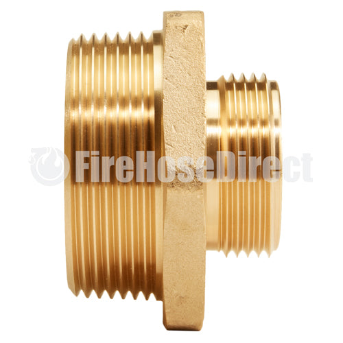 Brass 2 1/2" NPT to 1 1/2" NH Double Male (Hex)