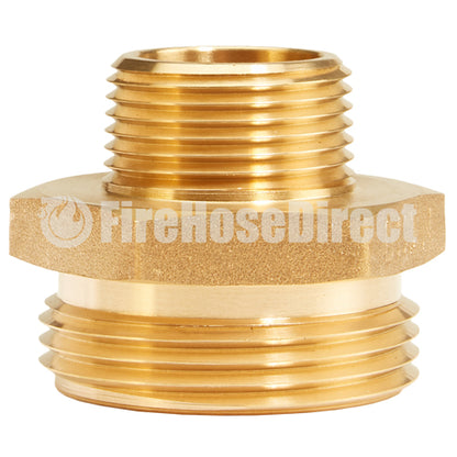 Brass 1 1/2" NH to 1" NPT Double Male (Hex)