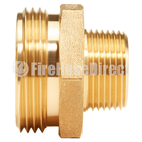 Brass 1 1/2" NH to 1" NPT Double Male (Hex)