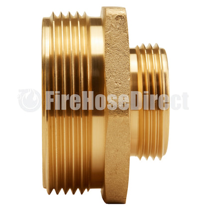 Brass 2 1/2" NH to 1 1/2" NH Double Male (Hex)