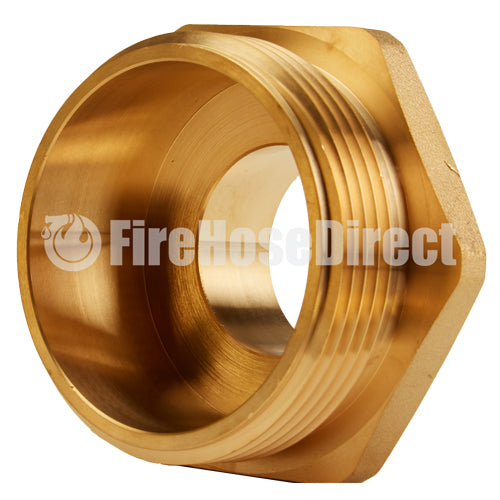 Brass Hex 2 1/2" NH to 1 1/2" NPT Double Male Adapter