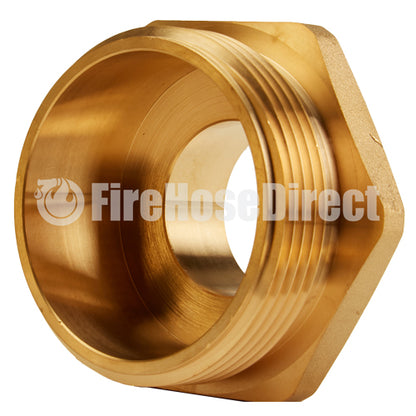 Brass Hex 2 1/2" NH to 1 1/2" NPT Double Male Adapter