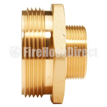 Brass Hex 2 1/2" NH to 1 1/2" NPT Double Male Adapter