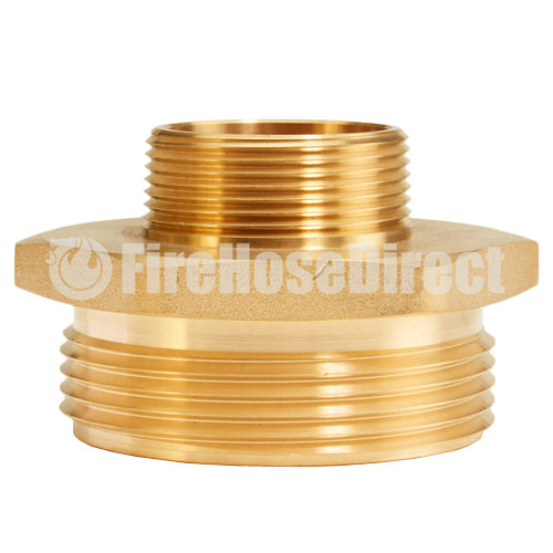 Brass Hex 2 1/2" NH to 1 1/2" NPT Double Male Adapter