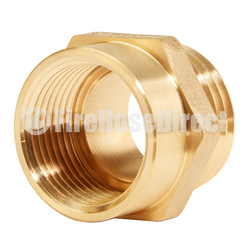 Brass 1" Female NPT to 1" Male NH (Hex)