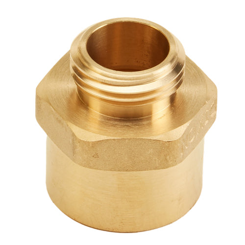 Brass 1" Female NPT to Male GHT (Hex)